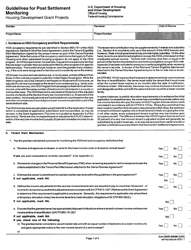 Form HUD-50006 Guidelines for Post Settlement Monitoring