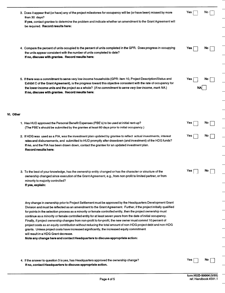 Form HUD-50004 Guidelines for Desk Monitoring, Page 4