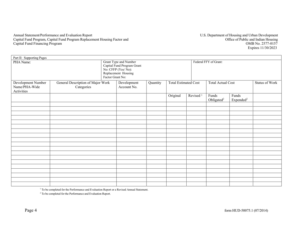 Form HUD-50075.1 Annual Statement / Performance and Evaluation Report, Page 4