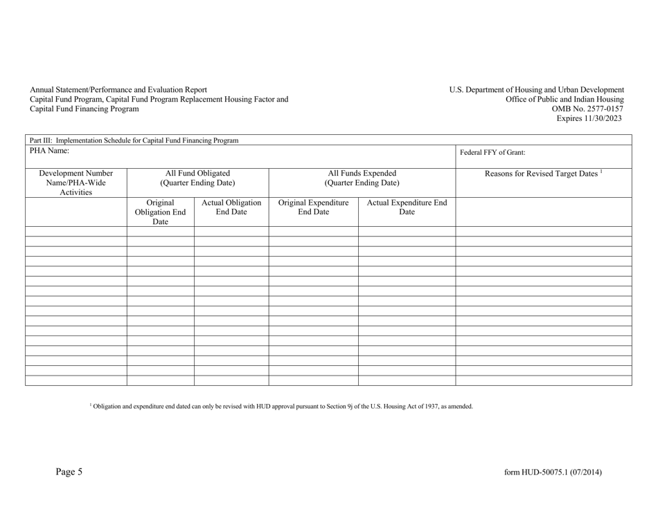Form HUD-50075.1 Annual Statement / Performance and Evaluation Report, Page 5