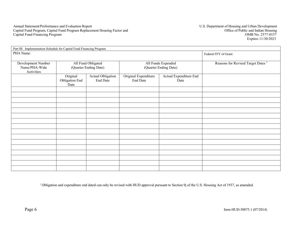 Form HUD-50075.1 Annual Statement / Performance and Evaluation Report, Page 6
