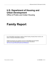 Document preview: Form HUD-50058 Family Report