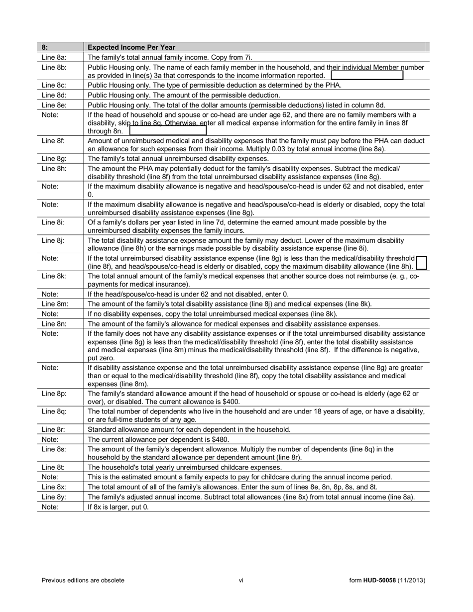 Form HUD-50058 Family Report, Page 12