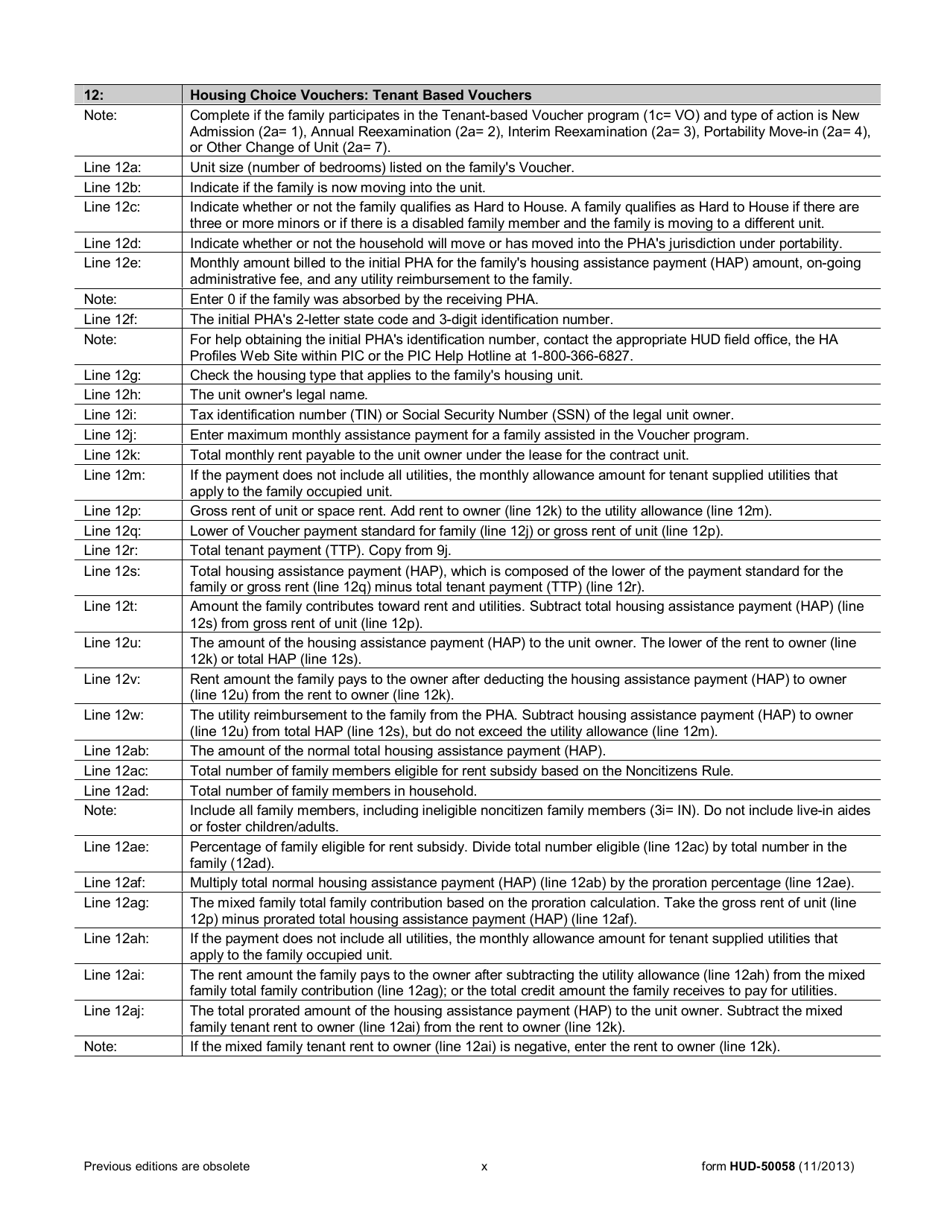 Form HUD-50058 Family Report, Page 20