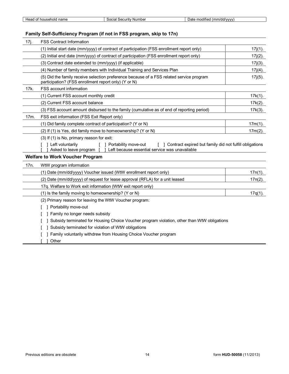 Form HUD-50058 Family Report, Page 27