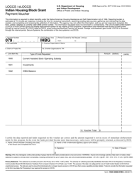 Document preview: Form HUD-50080-IHBG Indian Housing Block Grant Payment Voucher