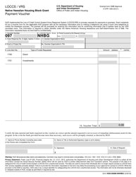 Document preview: Form HUD-50080-NHHBG Loccs/Vrs Native Hawaiian Housing Block Grant Payment Voucher