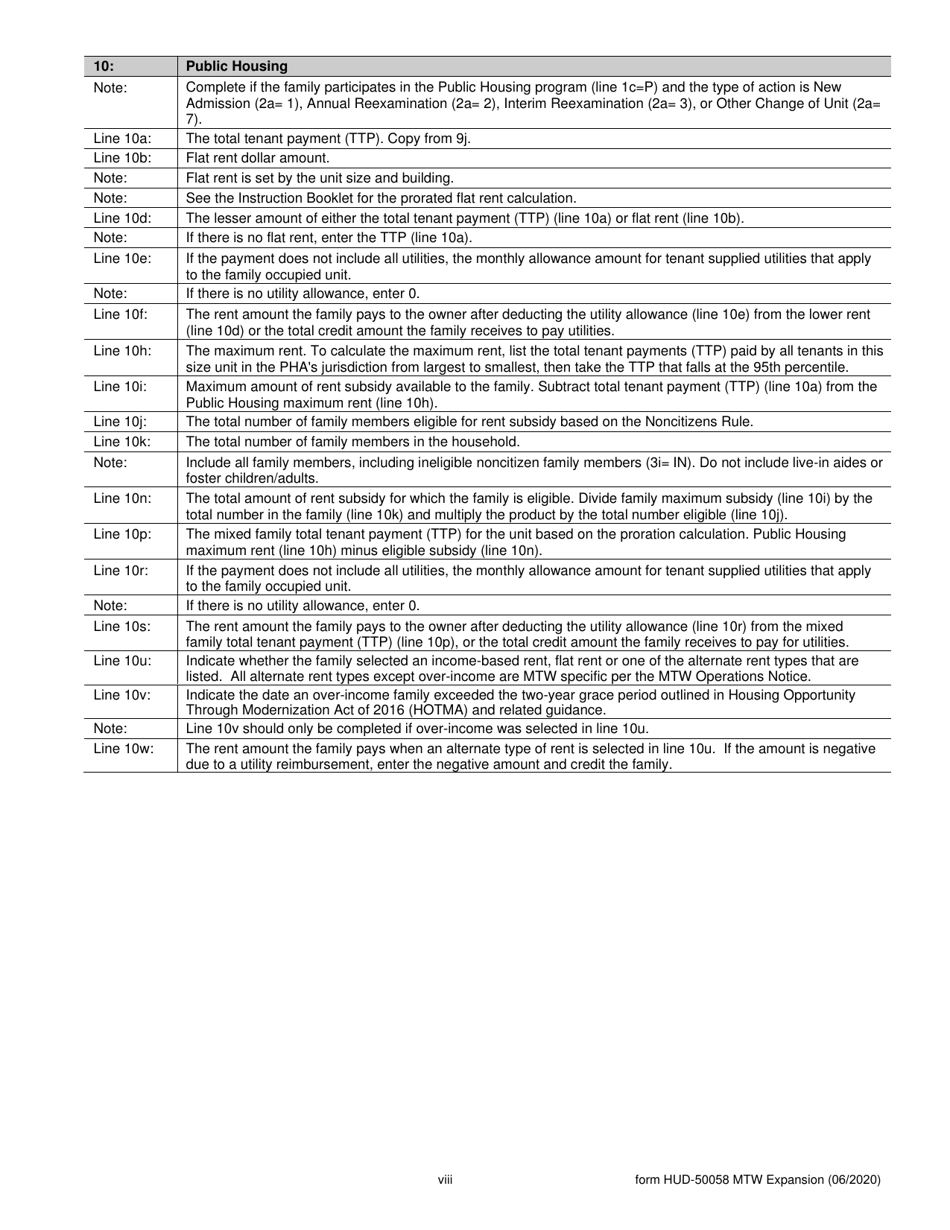Form HUD-50058 MTW EXPANSION Family Report, Page 16