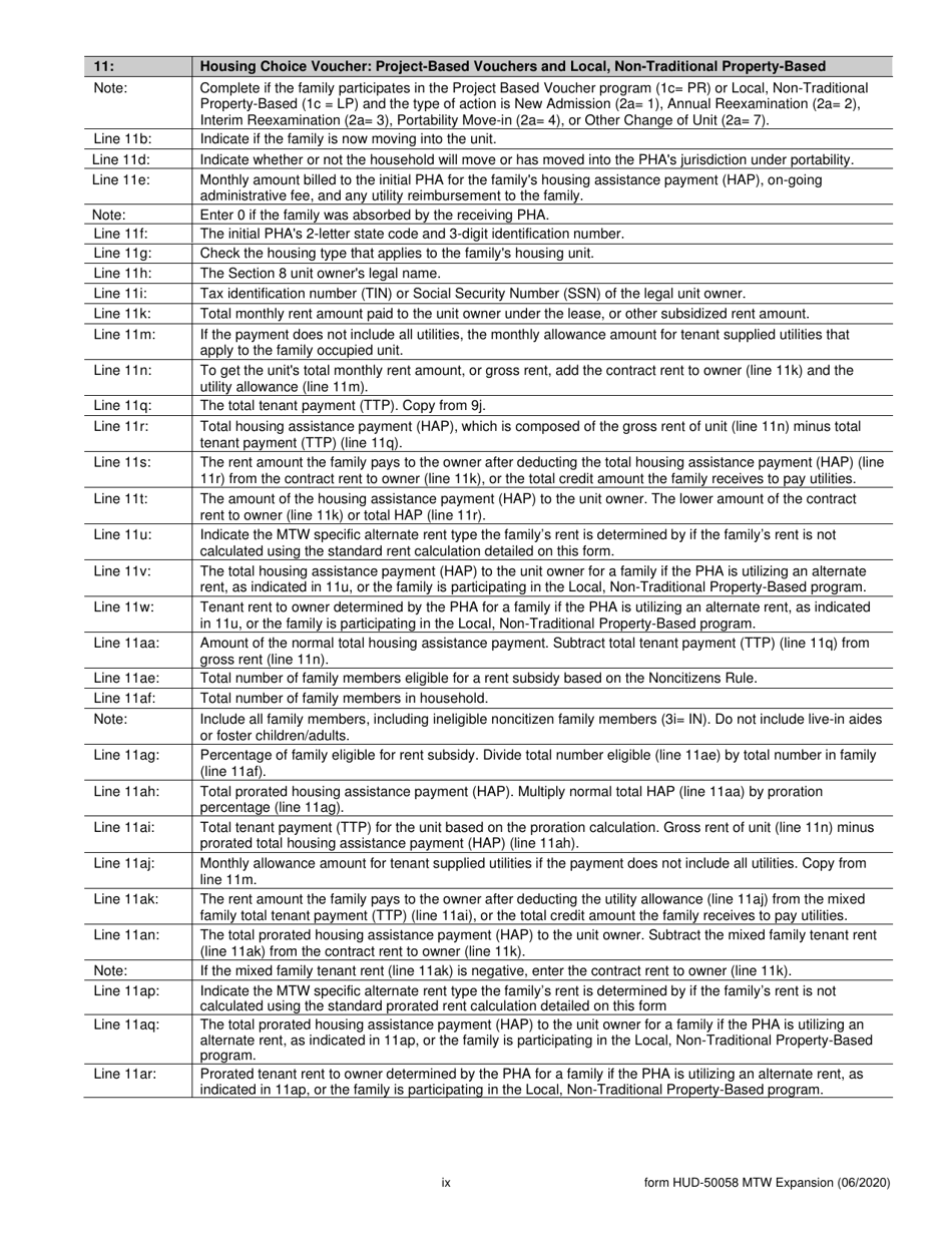 Form HUD-50058 MTW EXPANSION Family Report, Page 18