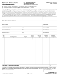 Form HUD-51000 Schedule of Amounts for Contract Payments