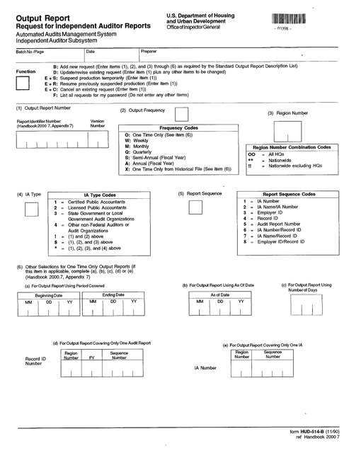Form HUD-514-B  Printable Pdf