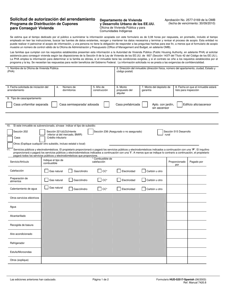 Formulario Hud Spanish Fill Out Sign Online And Download Printable Pdf Spanish