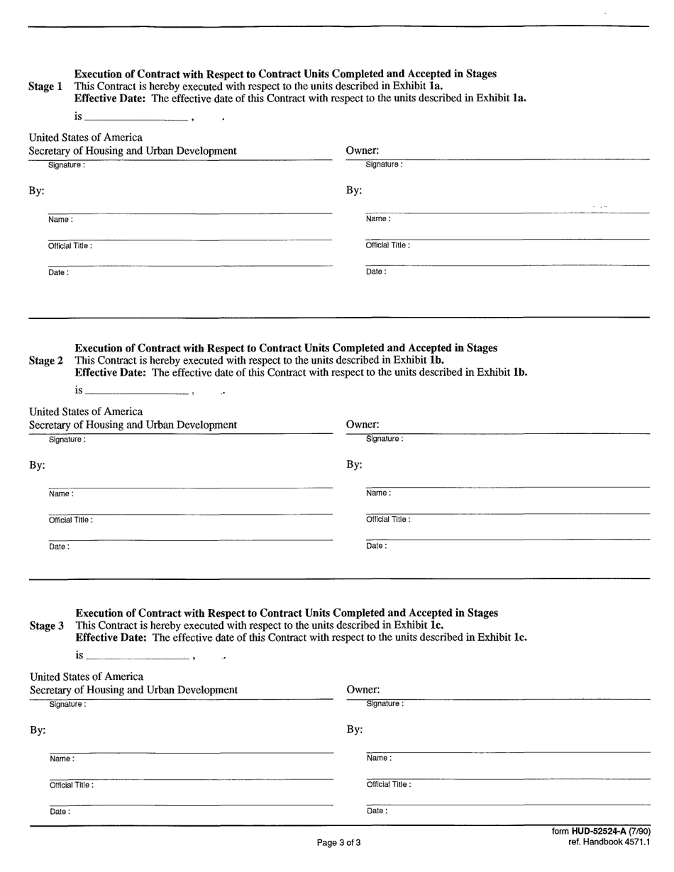Form HUD-52524-A Part I Project Assistance Contract, Page 3