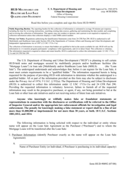 Document preview: Form HUD-90092 Hud Multifamily and Healthcare Loan Sale Qualification Statement