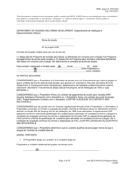 Form HUD-90105-B Lease for Section 202/8 or Section 202 Pac (Portuguese)