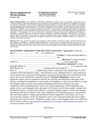 Document preview: Form HUD-91071-OHF Escrow Agreement for off-Site Facilities - Section 242