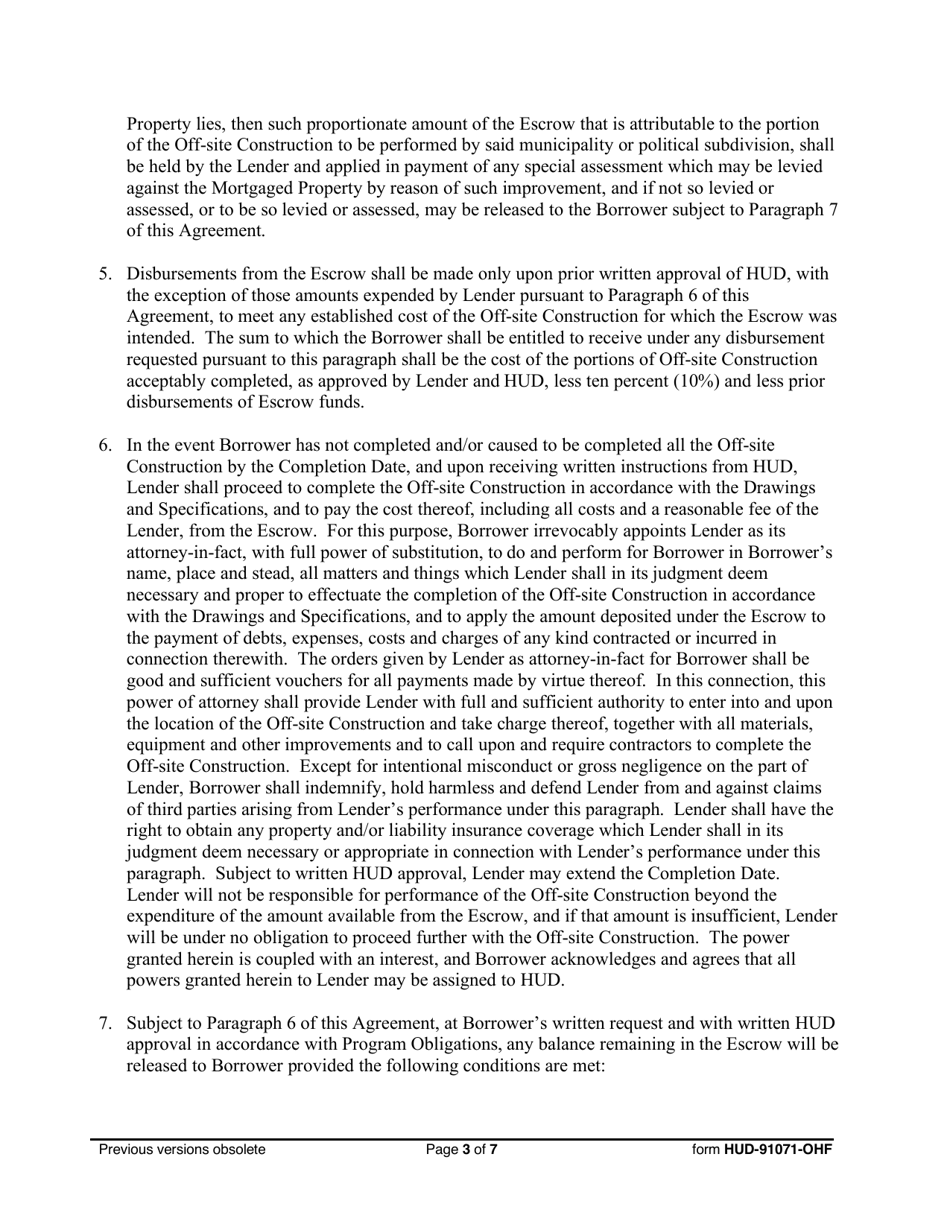 Form HUD-91071-OHF Escrow Agreement for off-Site Facilities - Section 242, Page 3