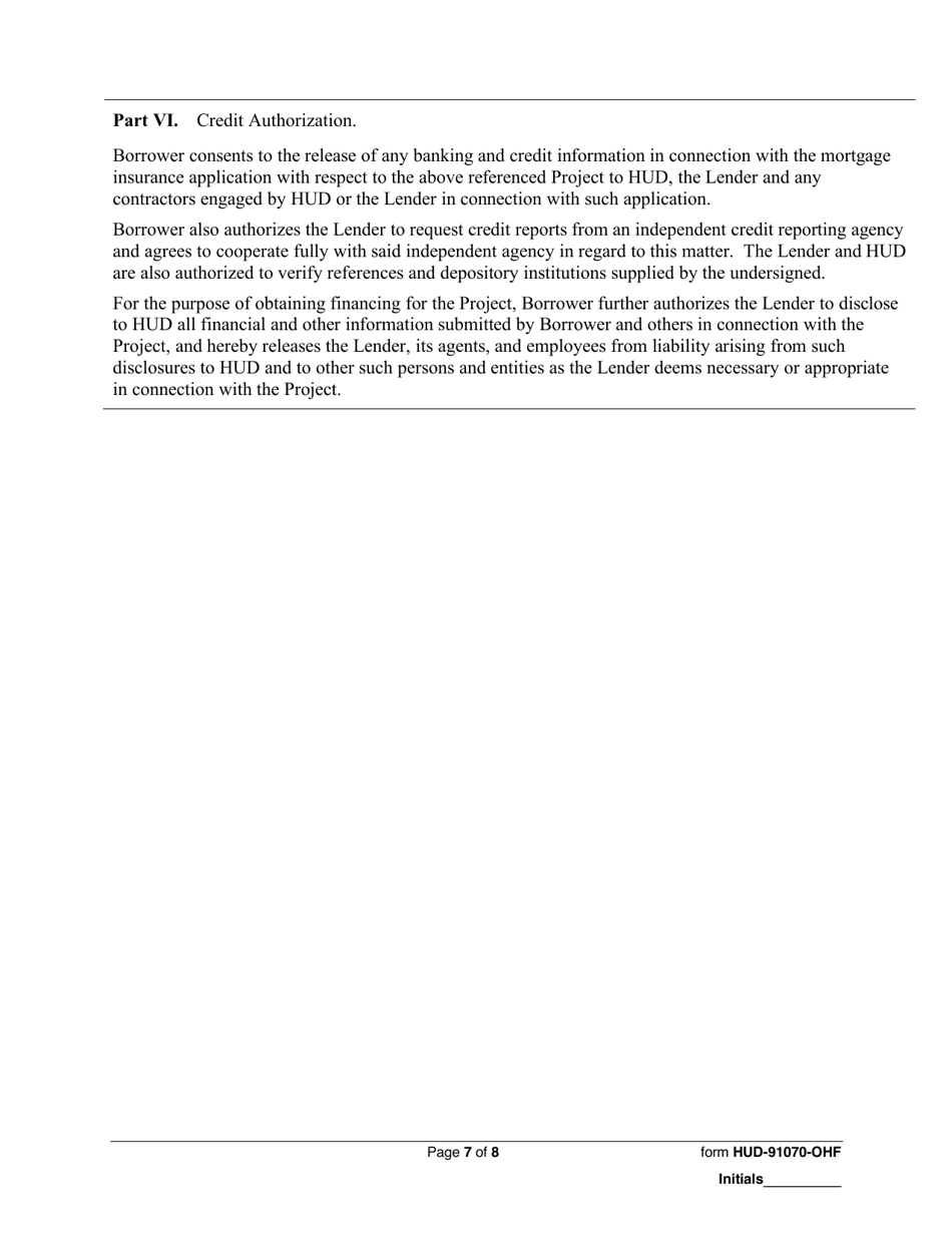Form HUD-91070-OHF Consolidated Certifications - Borrower, Page 7