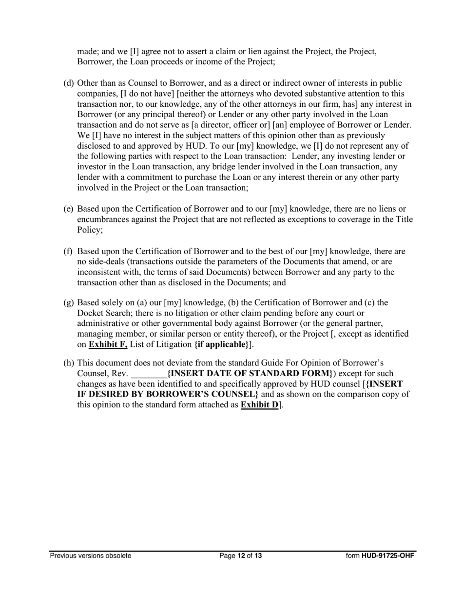 Form HUD-91725-OHF Opinion of Borrowers Counsel, Page 12