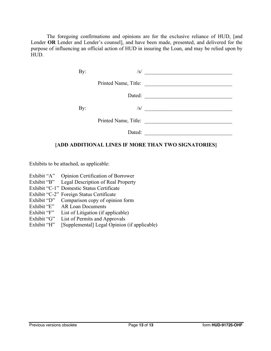 Form HUD-91725-OHF Opinion of Borrowers Counsel, Page 13