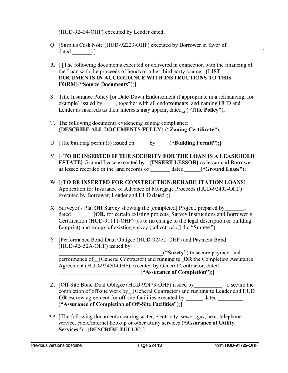 Form HUD-91725-OHF Opinion of Borrowers Counsel, Page 5