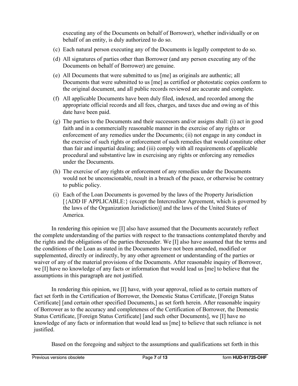 Form HUD-91725-OHF Opinion of Borrowers Counsel, Page 7