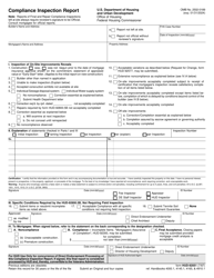 Document preview: Form HUD-92051 Compliance Inspection Report