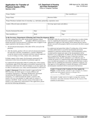 Form HUD-92266-OHF Application for Transfer of Physical Assets, Page 3