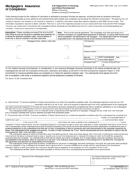 Form HUD-92300 Mortgagee&#039;s Assurance of Completion