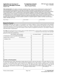 Document preview: Form HUD-92403-OHF Application for Insurance of Advance of Mortgage Proceeds - Section 242