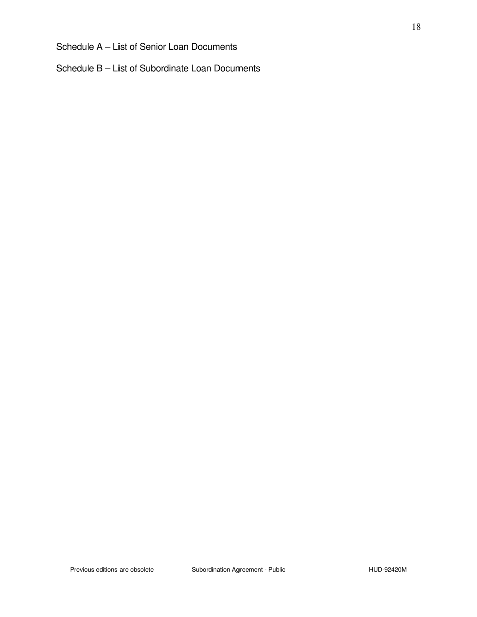 Form HUD-92420M Subordination Agreement - Public, Page 18