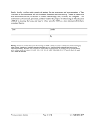 Form HUD-92434-OHF Lender&#039;s Certificate, Page 12
