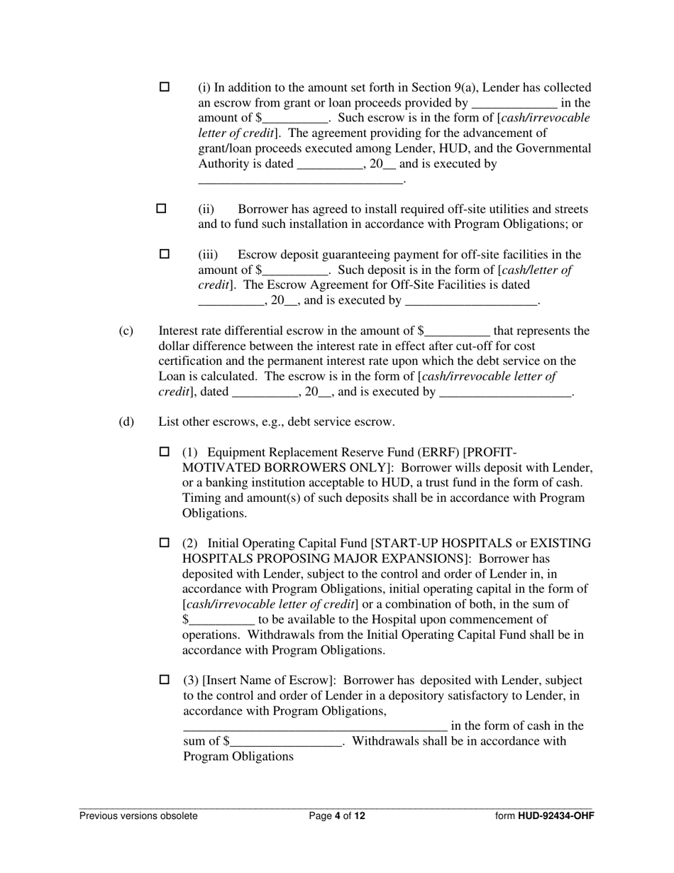 Form HUD-92434-OHF Lenders Certificate, Page 4