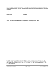 Form HUD-92442-OHF Construction Contract, Page 9