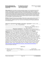 Form HUD-92456-OHF Escrow Agreement for Incomplete Construction