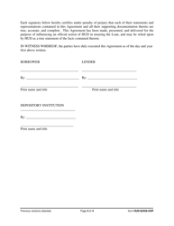 Form HUD-92456-OHF Escrow Agreement for Incomplete Construction, Page 4