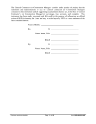 Form HUD-92455-OHF Request for Endorsement of Credit Instrument &amp; Certificate of Lender, Borrower &amp; General Contractor, Page 13