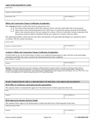 Form HUD-92464-OHF Request for Approval of Advance of Escrow Funds - Hospitals/Section 242, Page 2