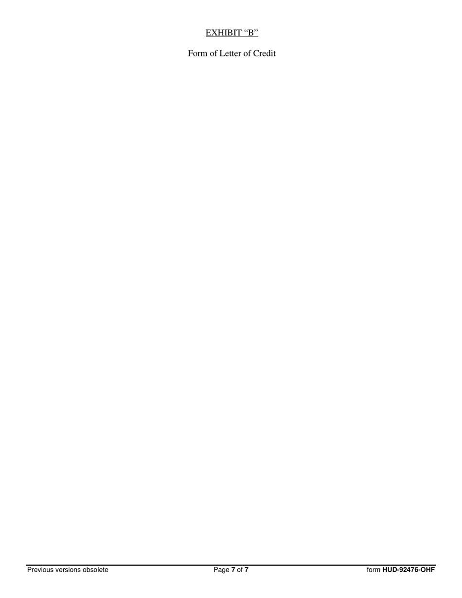 Form HUD-92476-OHF Escrow Agreement for Deferred Work, Page 7