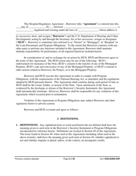 Form HUD-92466-OHF Hospital Regulatory Agreement - Borrower, Page 2