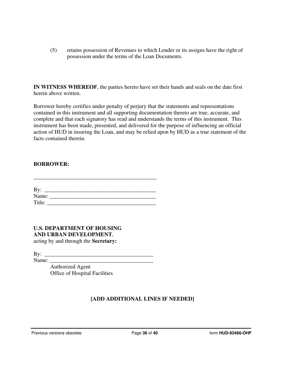 Form HUD 92466 OHF Fill Out Sign Online and Download Fillable PDF Form HUD 92466 OHF Fill Out Sign Online and Download Fillable PDF