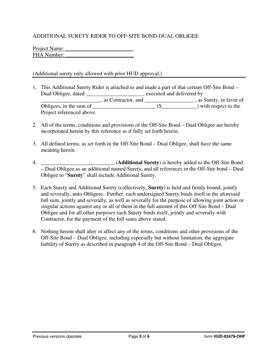 Form HUD-92479-OHF Off-Site Bond - Dual Obligee - Section 242, Page 5