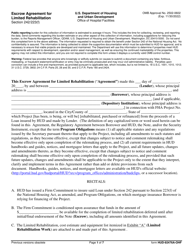 Document preview: Form HUD-92476A-OHF Escrow Agreement for Limited Rehabilitation