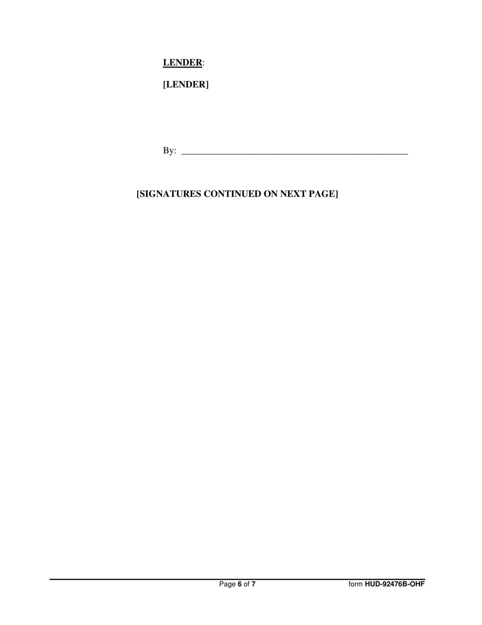 Form HUD-92476B-OHF Escrow for Proceeds From Partial Release of Collateral, Page 6