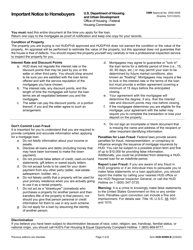 Document preview: Form HUD-92900-B Important Notice to Homebuyers
