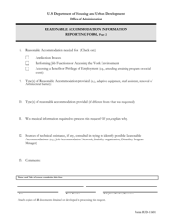 Form HUD-11601 &quot;Reasonable Accommodation Information Reporting Form&quot;, Page 2