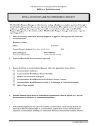 Form HUD-11600 Denial of Reasonable Accommodation Request