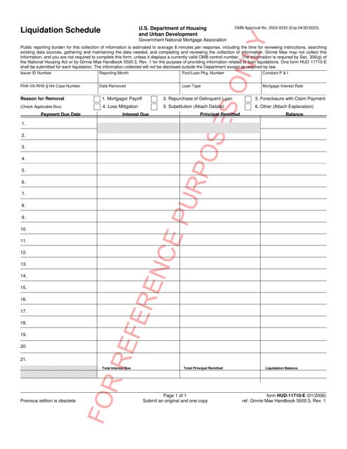 Form HUD-11710-E  Printable Pdf