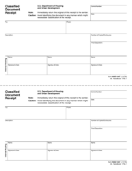 Document preview: Form HUD-1447 Classified Document Receipt