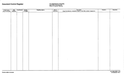 Document preview: Form HUD-1448 Document Control Register